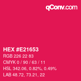 Color code: HEX #E21653 | qconv.com