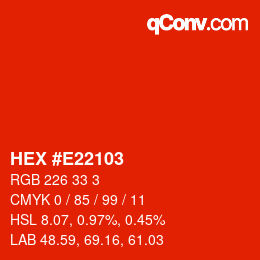 Color code: HEX #E22103 | qconv.com