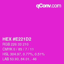 カラーコード: HEX #E221D2 | qconv.com