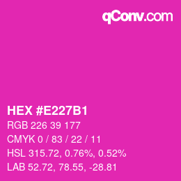 Farbcode: HEX #E227B1 | qconv.com