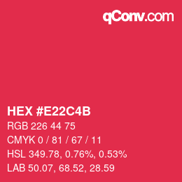 Farbcode: HEX #E22C4B | qconv.com