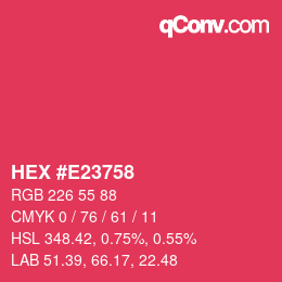 Farbcode: HEX #E23758 | qconv.com