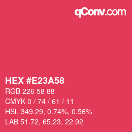 カラーコード: HEX #E23A58 | qconv.com