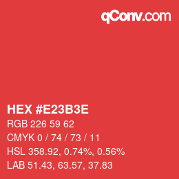 Color code: HEX #E23B3E | qconv.com