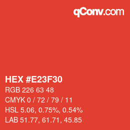 Color code: HEX #E23F30 | qconv.com