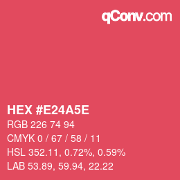 Farbcode: HEX #E24A5E | qconv.com