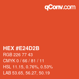 Color code: HEX #E24D2B | qconv.com