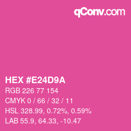 Color code: HEX #E24D9A | qconv.com