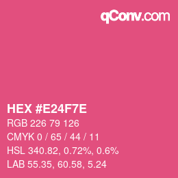 Color code: HEX #E24F7E | qconv.com
