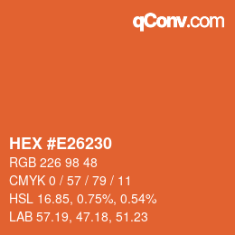 Color code: HEX #E26230 | qconv.com