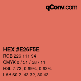 Farbcode: HEX #E26F5E | qconv.com