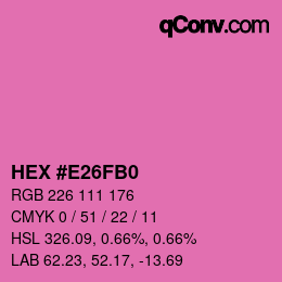 颜色代码: HEX #E26FB0 | qconv.com
