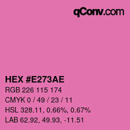 Color code: HEX #E273AE | qconv.com