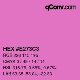 カラーコード: HEX #E273C3 | qconv.com