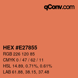 颜色代码: HEX #E27855 | qconv.com