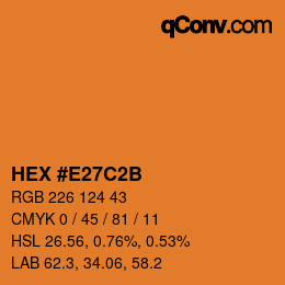 Color code: HEX #E27C2B | qconv.com