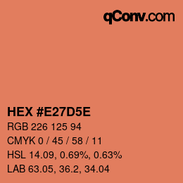 Código de color: HEX #E27D5E | qconv.com