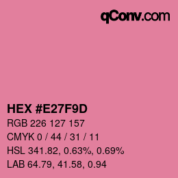 颜色代码: HEX #E27F9D | qconv.com