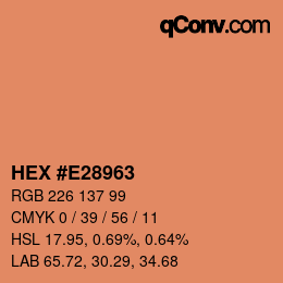 Color code: HEX #E28963 | qconv.com