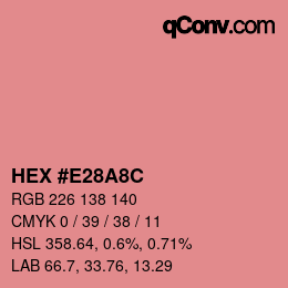 Color code: HEX #E28A8C | qconv.com