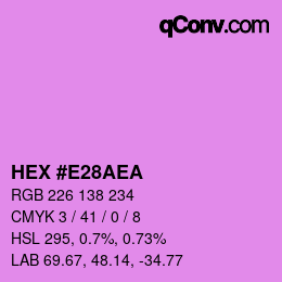颜色代码: HEX #E28AEA | qconv.com