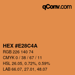 Color code: HEX #E28C4A | qconv.com