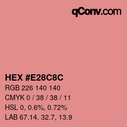 Color code: HEX #E28C8C | qconv.com