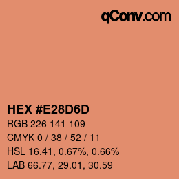 Color code: HEX #E28D6D | qconv.com