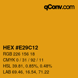 カラーコード: HEX #E29C12 | qconv.com