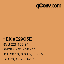 Farbcode: HEX #E29C5E | qconv.com