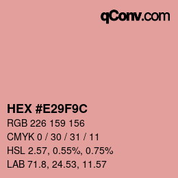 Color code: HEX #E29F9C | qconv.com