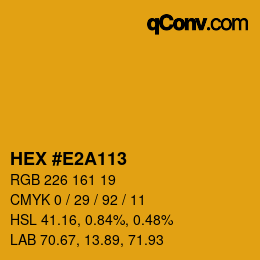Color code: HEX #E2A113 | qconv.com