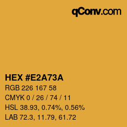 カラーコード: HEX #E2A73A | qconv.com
