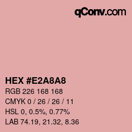 Color code: HEX #E2A8A8 | qconv.com