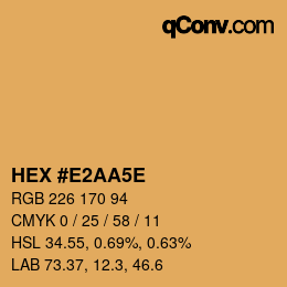 Farbcode: HEX #E2AA5E | qconv.com
