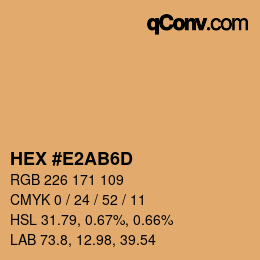 Color code: HEX #E2AB6D | qconv.com