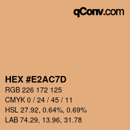 Color code: HEX #E2AC7D | qconv.com