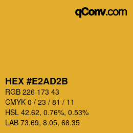 Color code: HEX #E2AD2B | qconv.com