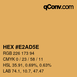 Color code: HEX #E2AD5E | qconv.com