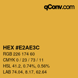 Color code: HEX #E2AE3C | qconv.com