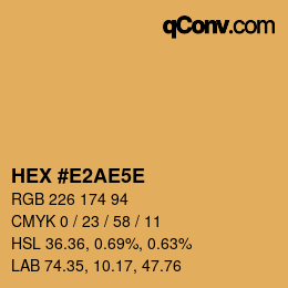 Código de color: HEX #E2AE5E | qconv.com