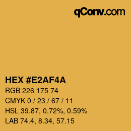カラーコード: HEX #E2AF4A | qconv.com