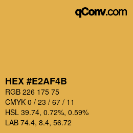 Color code: HEX #E2AF4B | qconv.com