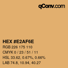 Color code: HEX #E2AF6E | qconv.com