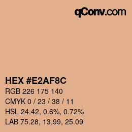 カラーコード: HEX #E2AF8C | qconv.com