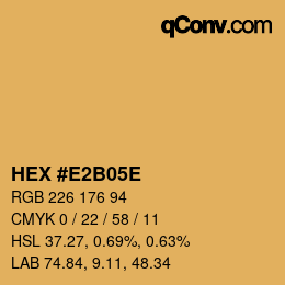 Color code: HEX #E2B05E | qconv.com