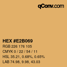 颜色代码: HEX #E2B069 | qconv.com