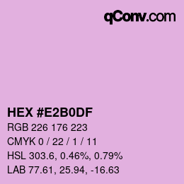 Color code: HEX #E2B0DF | qconv.com