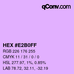 カラーコード: HEX #E2B0FF | qconv.com