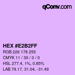 Color code: HEX #E2B2FF | qconv.com